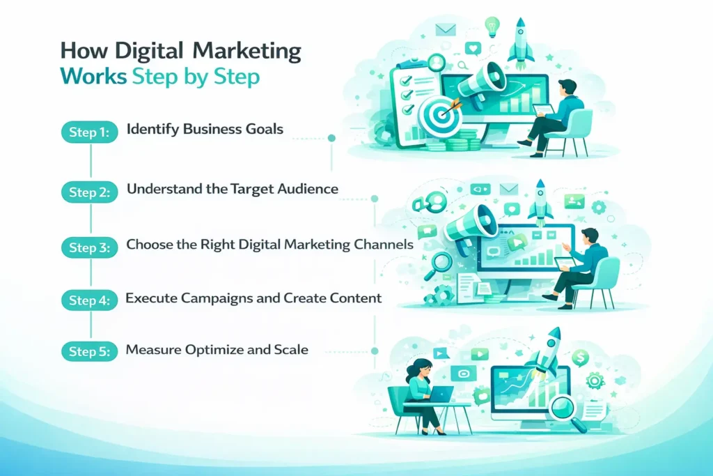 How Digital Marketing Works Step by Step